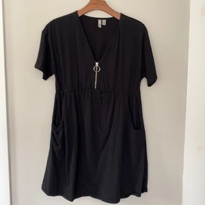 Cotton Dress with Zipper Detail